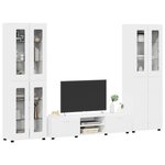 vidaXL Ensemble meuble TV avec tiroir FLORIN Blanc Bois d'ingénierie