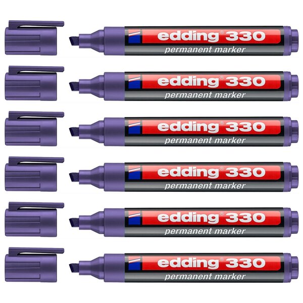 Marqueur Permanent 330 Violet Pointe Biseautée 1-5 mm x 6 EDDING