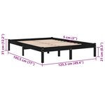 vidaXL Cadre de lit Noir Bois massif 120x190 cm Petit double