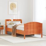 vidaXL Cadre de lit sans matelas cire marron 90x190 cm bois pin massif