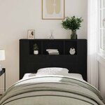 Tête de lit Cabinet Noir Chêne 120x19x104 5 cm Bois d'ingénierie