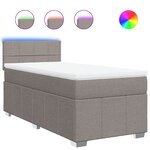 vidaXL Sommier à lattes de lit avec matelas Taupe 90x200 cm Tissu