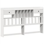 vidaXL Lit bibliothèque sans matelas blanc 180x200 cm bois pin massif