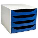 Module De Classement Ecobox Office 4 Tiroirs - Bleu Nuit - Exacompta