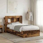 vidaXL Cadre de lit avec rangement Bois ancien 80 x 200 cm