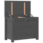 vidaXL Boîte de rangement Gris 60x32x45 5 cm Bois massif de pin