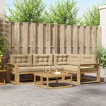 vidaXL Ensemble de canapés d'extérieur 5 Pièces Blanc et Beige