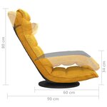 vidaXL Chaise de sol pivotante Jaune moutarde Tissu