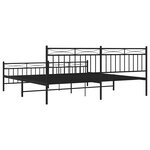vidaXL Cadre de lit métal sans matelas avec pied de lit noir 193x203cm