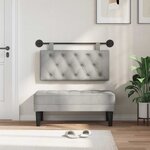 vidaXL Tête de lit suspendue Avec lumière LED Gris clair Velours