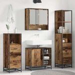 vidaXL Ensemble de mobilier de salle de bain 4 Pièces Bois ancien