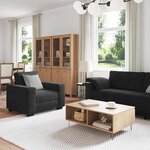 vidaXL Ensemble de canapés 3 Pièces avec coussins Noir Velours