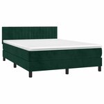 vidaXL Sommier à lattes de lit avec matelas LED Vert foncé 140x190 cm