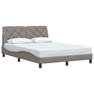 vidaXL Cadre de lit sans matelas taupe 140x190 cm tissu