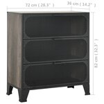 vidaXL Armoires de rangement 2 Pièces Gris 72x36x82 cm Métal et MDF