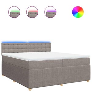 vidaXL Sommier à lattes de lit avec matelas Taupe 200x200 cm Tissu