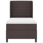 vidaXL Lit à ressorts avec matelas brun foncé 100x200 cm en tissu.