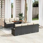 vidaXL Ensemble de canapé de jardin 8 Pièces Noir Poly rotin