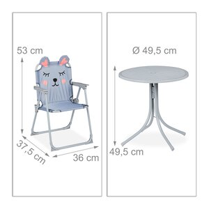 Salon de jardin enfant mobilisable extérieur 53 x 49 5 x 87 5 cm design original pratique en plastique bleu 13_0007793