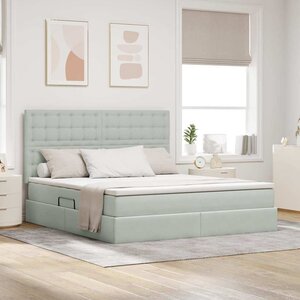 vidaXL Lit avec rangement et LED Gris clair 180 x 200 cm Velours