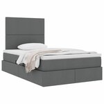 vidaXL Lit de Rangement Gris foncé 120 x 190 cm Cuir synthétique