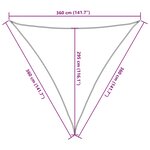 vidaXL Voile d'ombrage gris clair 3 6x3 6x3 6 m 100  polyester oxford