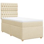 vidaXL Sommier à lattes de lit avec matelas Crème 90x200 cm Tissu