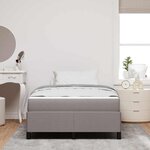 vidaXL Lit à ressorts Taupe  Noir 120 x 190 cm Tissu  Bois Engineered
