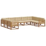 vidaXL Ensemble de canapés d'extérieur 9 pc Naturel et Beige