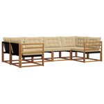 vidaXL Ensemble de canapés d'extérieur 6 pc Naturel et Beige