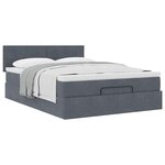 vidaXL Cadre de lit ottoman avec matelas gris foncé 140x190 cm velours