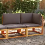 vidaXL Canapé de jardin avec coussins 2 places bois massif d'acacia