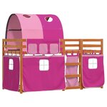 vidaXL Lit superposé sans matelas rose 80x200 cm bois de pin massif
