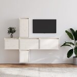 vidaXL Meubles TV 5 Pièces Blanc Bois massif de pin