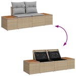 vidaXL Ensemble de canapé de jardin 8 Pièces Beige Poly rotin