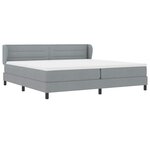 vidaXL Lit à ressorts avec matelas Gris clair 200 x 200 cm tissu