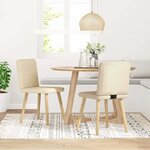 vidaXL Chaises à manger lot de 2 crème tissu