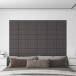 vidaXL Tête de lit murale 12 Pièces Gris 30 x 15 cm Simili cuir