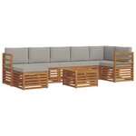 vidaXL Ensemble de canapés d'extérieur 8 pc Gris Naturel et Clair