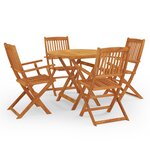 vidaXL Ensemble à manger d'extérieur pliable 5 Pièces Bois d'eucalyptus