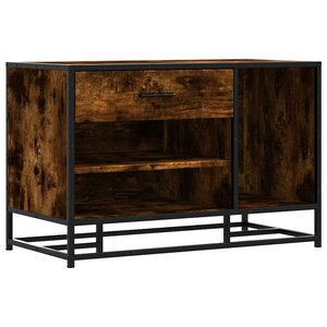 vidaXL Banc à chaussures chêne fumé bois d'ingénierie et métal