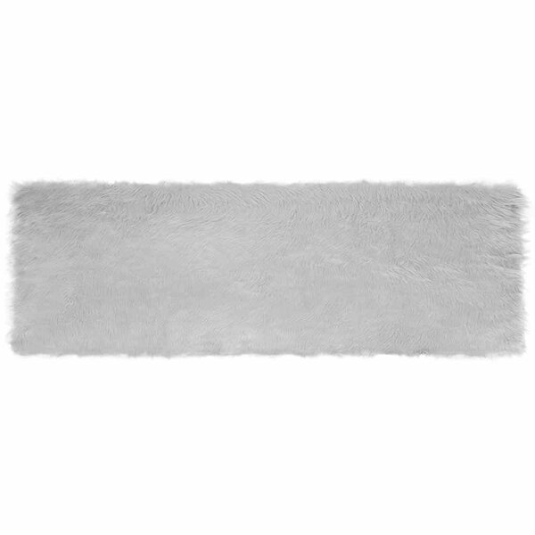 vidaXL Tapis en Peau de Mouton Synthétique Gris 80 x 250 cm Polyester