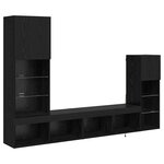 vidaXL Meubles TV muraux 4 Pièces Chêne noir Bois d'ingénierie