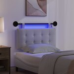vidaXL Tête de lit suspendue Avec lumière LED Blanc Tissu