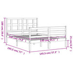 vidaXL Cadre de lit sans matelas blanc 140x190 cm bois massif