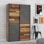 Armoire 2 portes coulissantes multifonction - 120 x 41 6 x 190 5 cm - OZZULA
