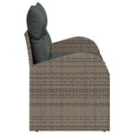 vidaXL Sofa de jardin 2 places avec des coussins en poly rattan gris