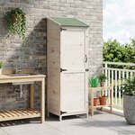 vidaXL Abri de jardin Blanc 59 5 x 56 x 176 5 cm Bois de Sapin Massif