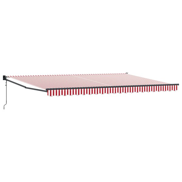 vidaXL Auvent Rétractable Automatique Rayé Rouge et Blanc 500x300 cm