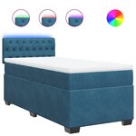vidaXL Sommier à lattes de lit avec matelas bleu 80x200 cm velours